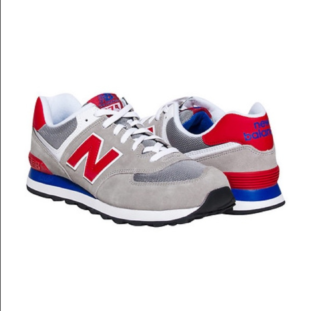 New Balance 574 Varsity light grey/red/blue